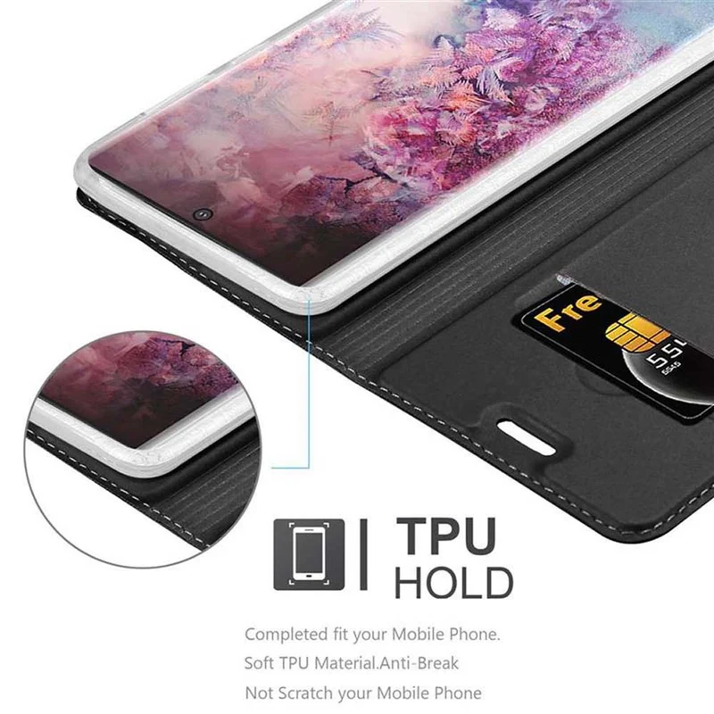 Cadorabo Hülle kompatibel mit Samsung Galaxy NOTE 10 PLUS Schutzhülle mit Magnetverschluss, Standfunktion und Kartenfach