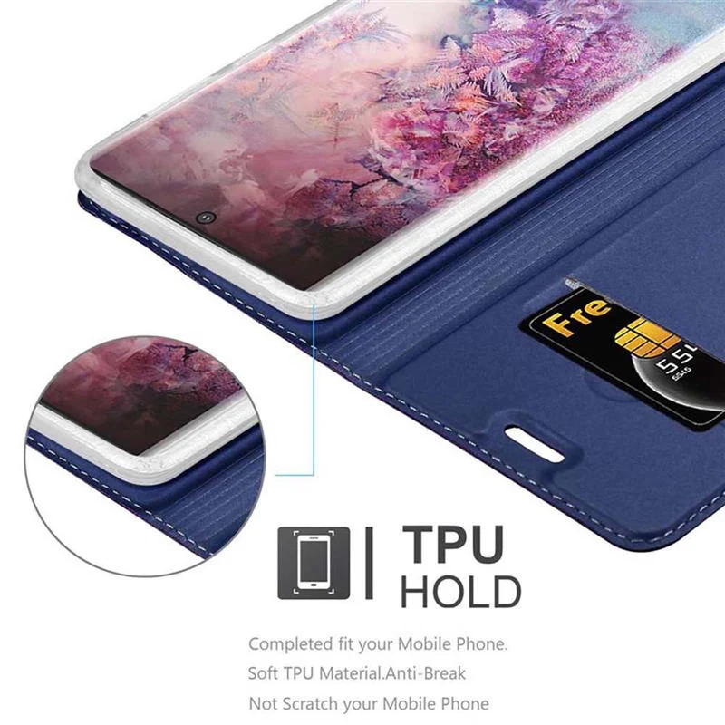 Cadorabo Hülle kompatibel mit Samsung Galaxy NOTE 10 PLUS Schutzhülle mit Magnetverschluss, Standfunktion und Kartenfach