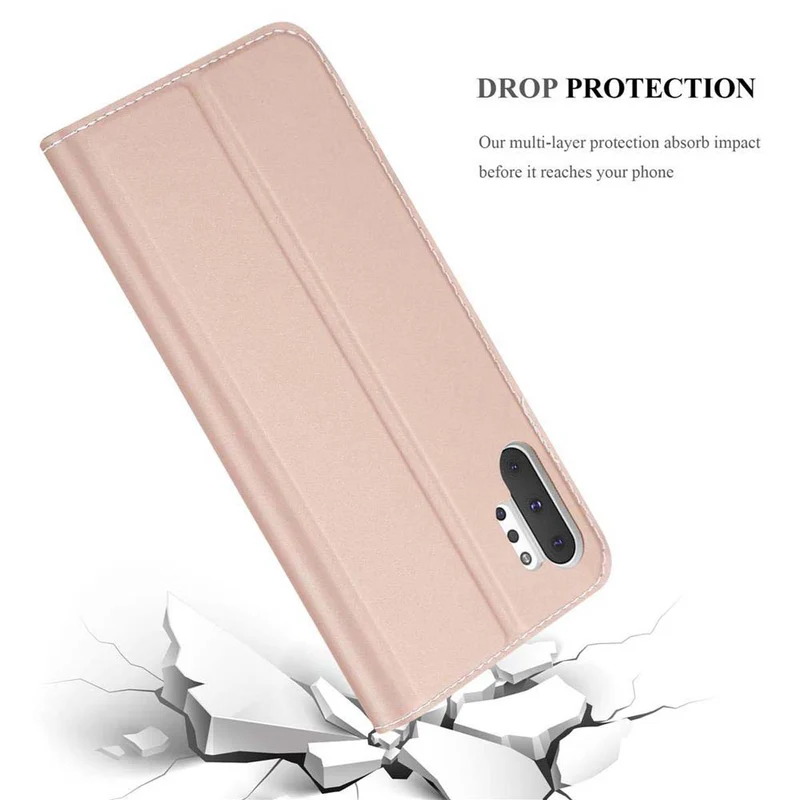 Cadorabo Hülle kompatibel mit Samsung Galaxy NOTE 10 PLUS Schutzhülle mit Magnetverschluss, Standfunktion und Kartenfach