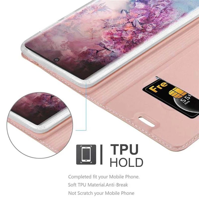 Cadorabo Hülle kompatibel mit Samsung Galaxy NOTE 10 PLUS Schutzhülle mit Magnetverschluss, Standfunktion und Kartenfach
