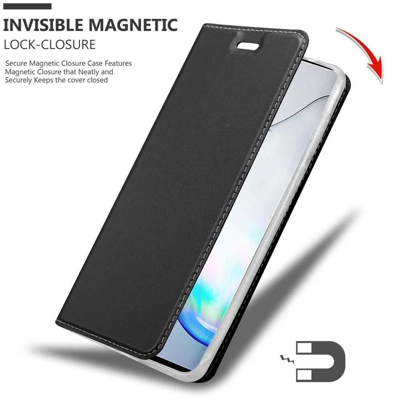 Cadorabo Hülle kompatibel mit Samsung Galaxy NOTE 10 Schutzhülle mit Magnetverschluss, Standfunktion und Kartenfach