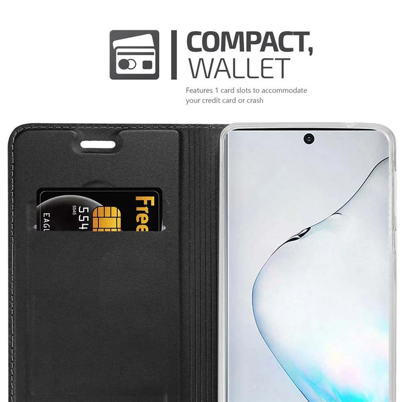 Cadorabo Hülle kompatibel mit Samsung Galaxy NOTE 10 Schutzhülle mit Magnetverschluss, Standfunktion und Kartenfach