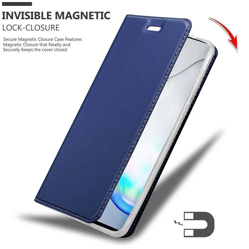 Cadorabo Hülle kompatibel mit Samsung Galaxy NOTE 10 Schutzhülle mit Magnetverschluss, Standfunktion und Kartenfach