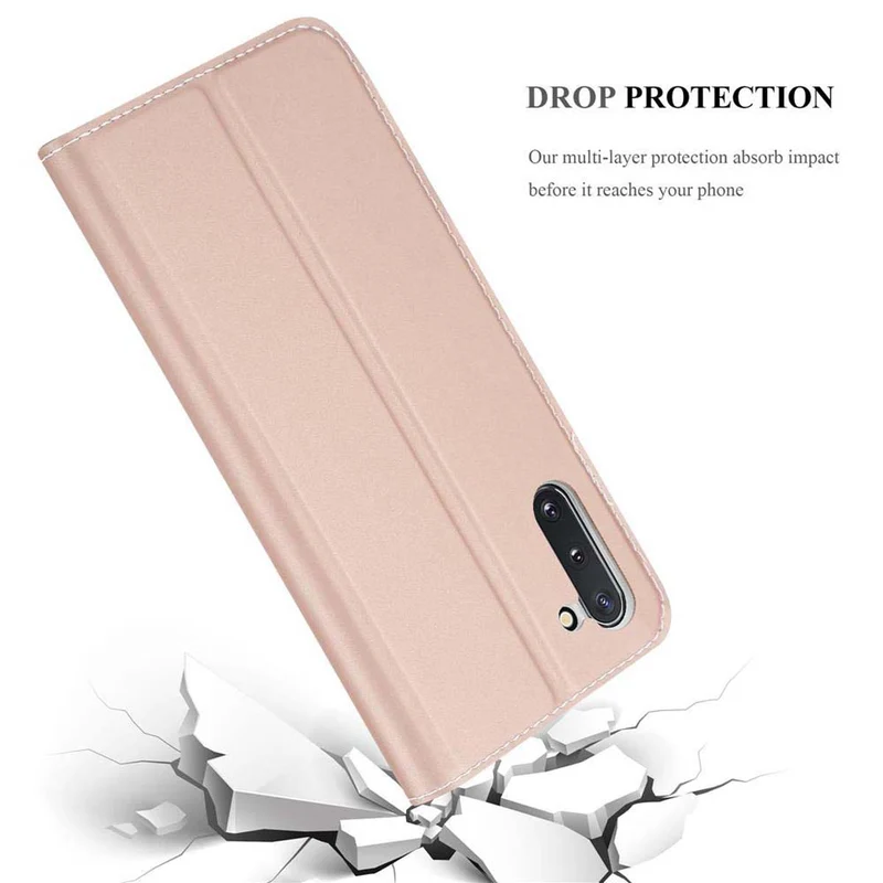 Cadorabo Hülle kompatibel mit Samsung Galaxy NOTE 10 Schutzhülle mit Magnetverschluss, Standfunktion und Kartenfach