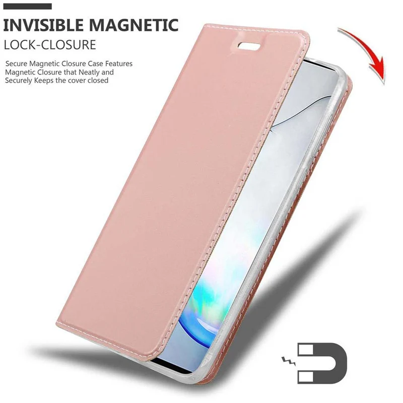Cadorabo Hülle kompatibel mit Samsung Galaxy NOTE 10 Schutzhülle mit Magnetverschluss, Standfunktion und Kartenfach