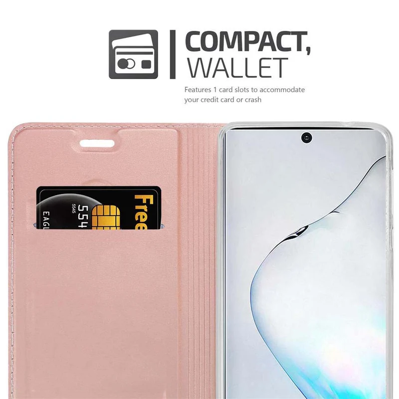 Cadorabo Hülle kompatibel mit Samsung Galaxy NOTE 10 Schutzhülle mit Magnetverschluss, Standfunktion und Kartenfach