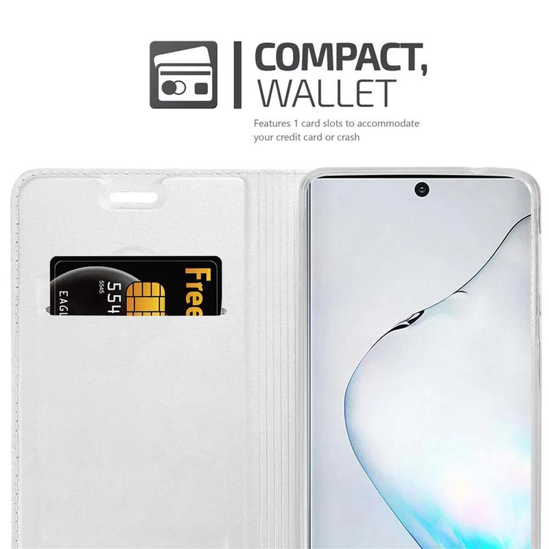 Cadorabo Hülle kompatibel mit Samsung Galaxy NOTE 10 Schutzhülle mit Magnetverschluss, Standfunktion und Kartenfach