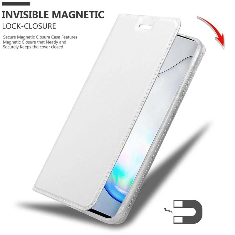 Cadorabo Hülle kompatibel mit Samsung Galaxy NOTE 10 Schutzhülle mit Magnetverschluss, Standfunktion und Kartenfach