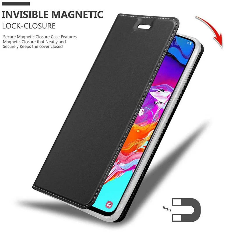 Cadorabo Hülle kompatibel mit Samsung Galaxy A70 / A70s Schutzhülle mit Magnetverschluss, Standfunktion und Kartenfach