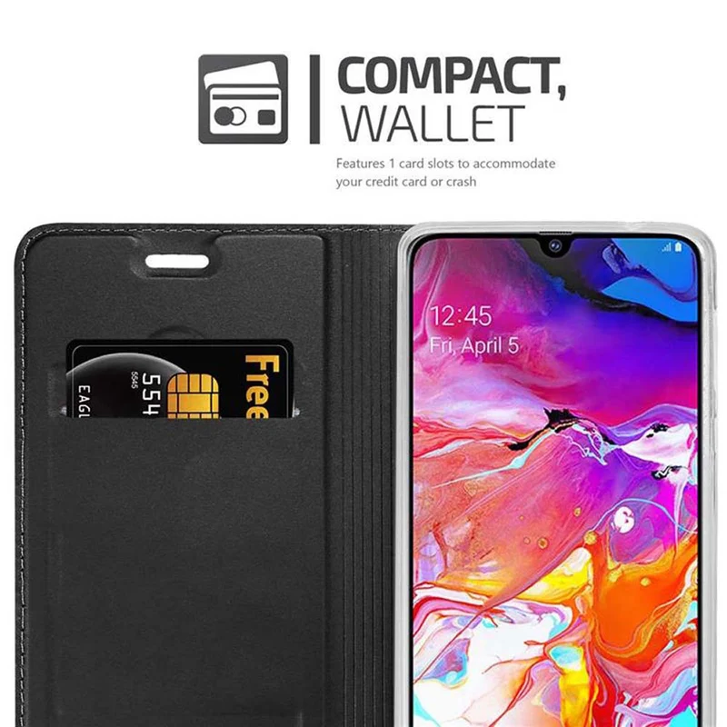 Cadorabo Hülle kompatibel mit Samsung Galaxy A70 / A70s Schutzhülle mit Magnetverschluss, Standfunktion und Kartenfach