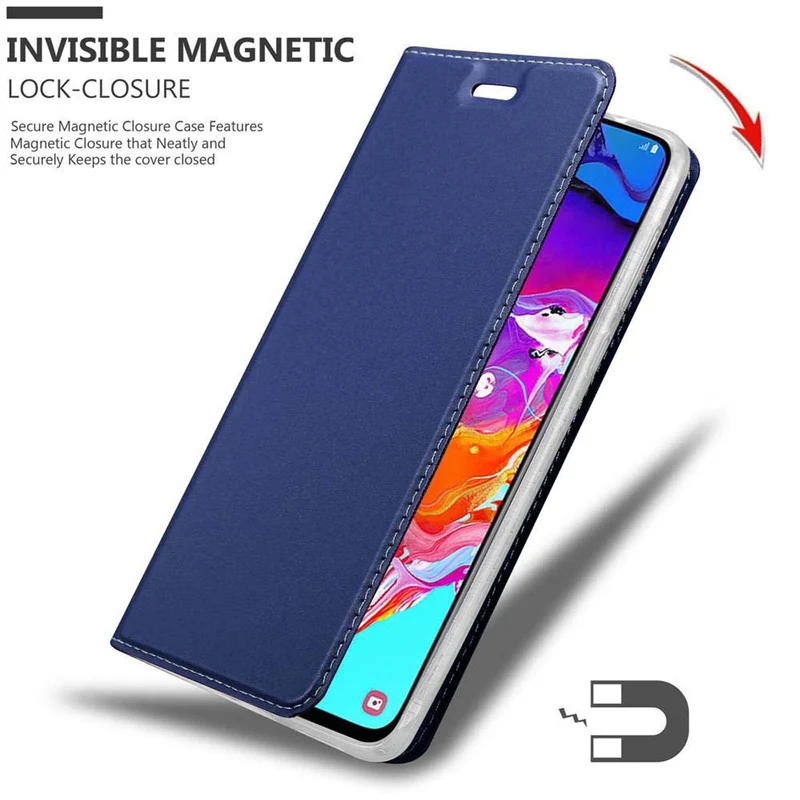 Cadorabo Hülle kompatibel mit Samsung Galaxy A70 / A70s Schutzhülle mit Magnetverschluss, Standfunktion und Kartenfach