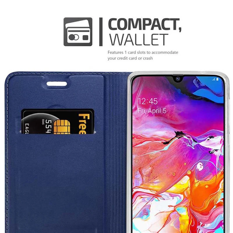 Cadorabo Hülle kompatibel mit Samsung Galaxy A70 / A70s Schutzhülle mit Magnetverschluss, Standfunktion und Kartenfach