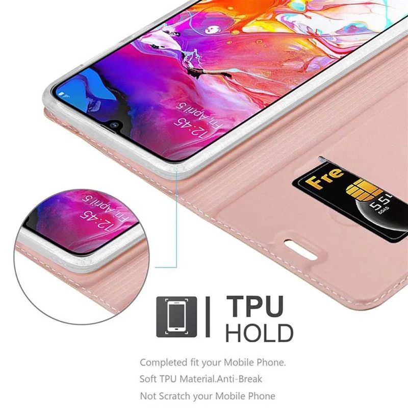 Cadorabo Hülle kompatibel mit Samsung Galaxy A70 / A70s Schutzhülle mit Magnetverschluss, Standfunktion und Kartenfach