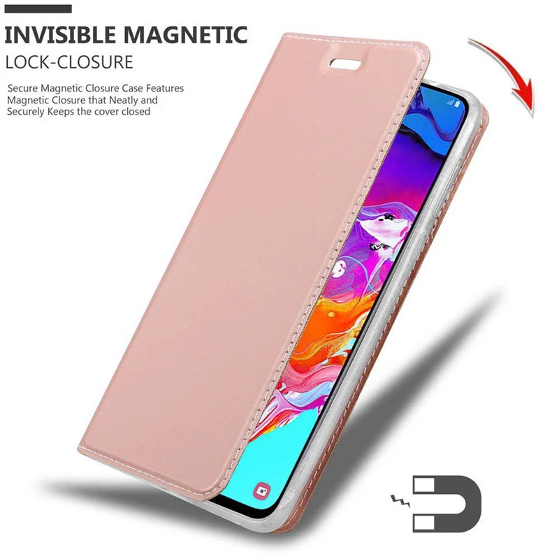 Cadorabo Hülle kompatibel mit Samsung Galaxy A70 / A70s Schutzhülle mit Magnetverschluss, Standfunktion und Kartenfach