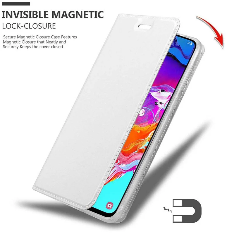 Cadorabo Hülle kompatibel mit Samsung Galaxy A70 / A70s Schutzhülle mit Magnetverschluss, Standfunktion und Kartenfach