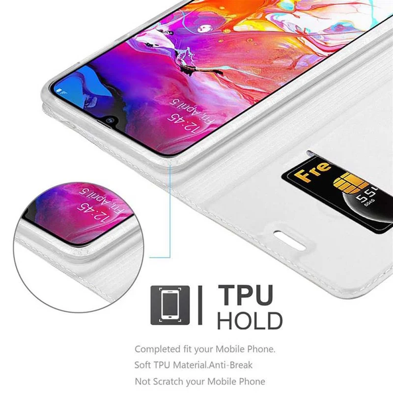 Cadorabo Hülle kompatibel mit Samsung Galaxy A70 / A70s Schutzhülle mit Magnetverschluss, Standfunktion und Kartenfach