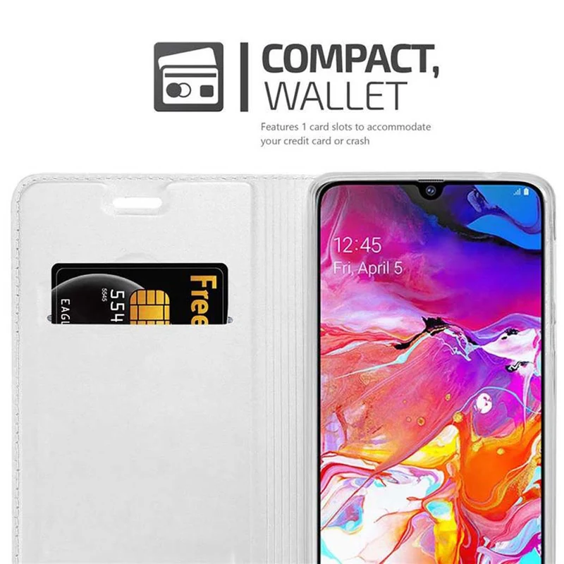 Cadorabo Hülle kompatibel mit Samsung Galaxy A70 / A70s Schutzhülle mit Magnetverschluss, Standfunktion und Kartenfach