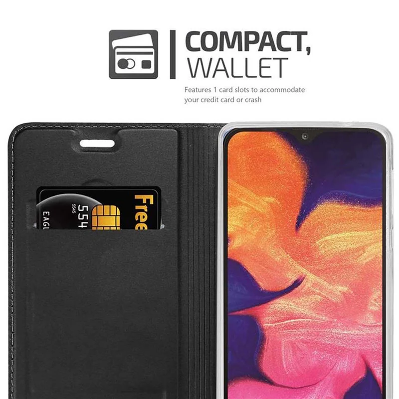 Cadorabo Hülle kompatibel mit Samsung Galaxy A10 / M10 Schutzhülle mit Magnetverschluss, Standfunktion und Kartenfach
