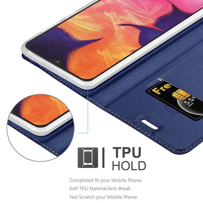 Cadorabo Hülle kompatibel mit Samsung Galaxy A10 / M10 Schutzhülle mit Magnetverschluss, Standfunktion und Kartenfach