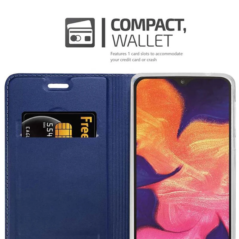 Cadorabo Hülle kompatibel mit Samsung Galaxy A10 / M10 Schutzhülle mit Magnetverschluss, Standfunktion und Kartenfach