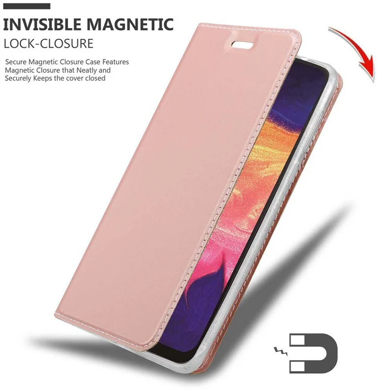 Cadorabo Hülle kompatibel mit Samsung Galaxy A10 / M10 Schutzhülle mit Magnetverschluss, Standfunktion und Kartenfach