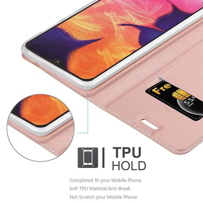 Cadorabo Hülle kompatibel mit Samsung Galaxy A10 / M10 Schutzhülle mit Magnetverschluss, Standfunktion und Kartenfach