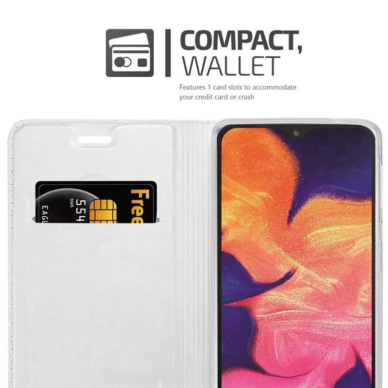 Cadorabo Hülle kompatibel mit Samsung Galaxy A10 / M10 Schutzhülle mit Magnetverschluss, Standfunktion und Kartenfach