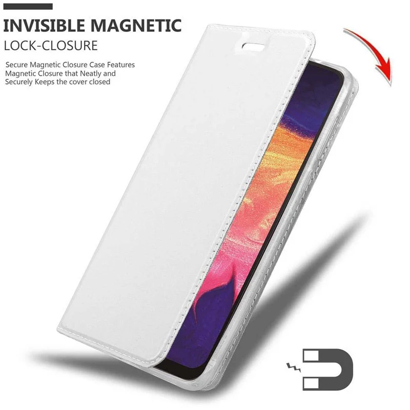 Cadorabo Hülle kompatibel mit Samsung Galaxy A10 / M10 Schutzhülle mit Magnetverschluss, Standfunktion und Kartenfach