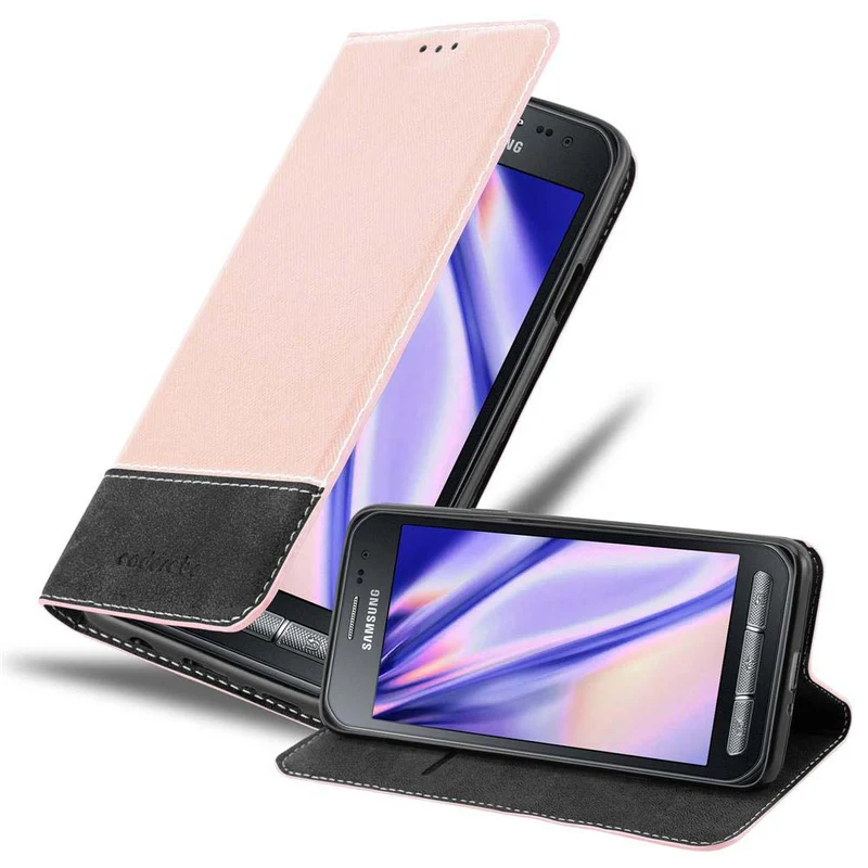 Cadorabo Hülle kompatibel mit Samsung Galaxy XCover 3 Schutzhülle mit Magnetverschluss, Standfunktion und Kartenfach