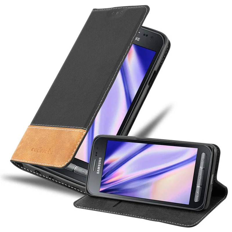 Cadorabo Hülle kompatibel mit Samsung Galaxy XCover 3 Schutzhülle mit Magnetverschluss, Standfunktion und Kartenfach