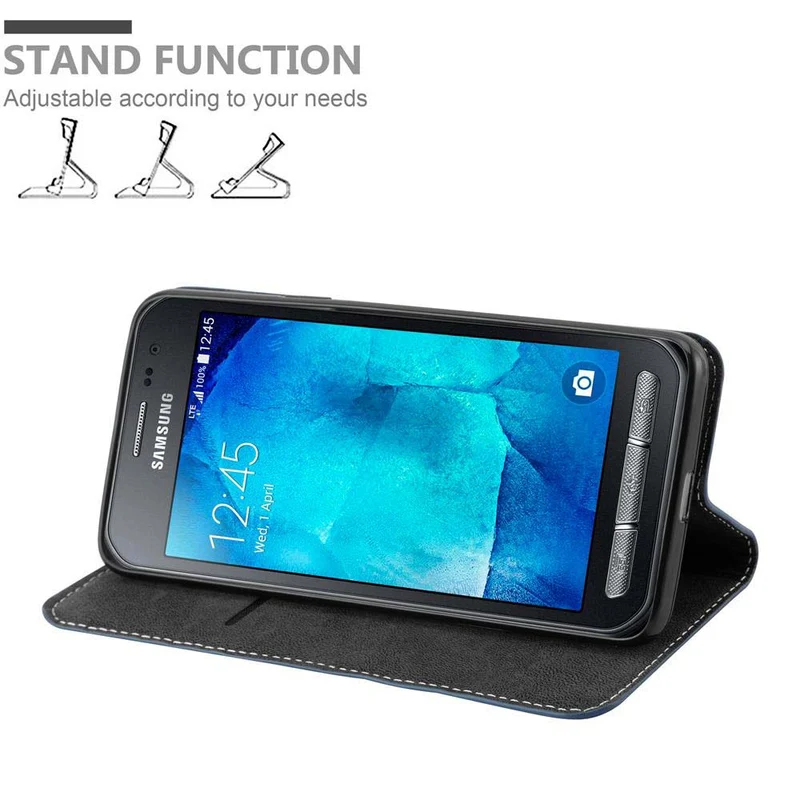 Cadorabo Hülle kompatibel mit Samsung Galaxy XCover 3 Schutzhülle mit Magnetverschluss, Standfunktion und Kartenfach