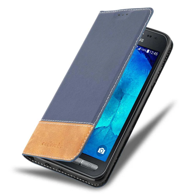 Cadorabo Hülle kompatibel mit Samsung Galaxy XCover 3 Schutzhülle mit Magnetverschluss, Standfunktion und Kartenfach