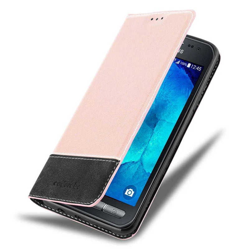 Cadorabo Hülle kompatibel mit Samsung Galaxy XCover 3 Schutzhülle mit Magnetverschluss, Standfunktion und Kartenfach