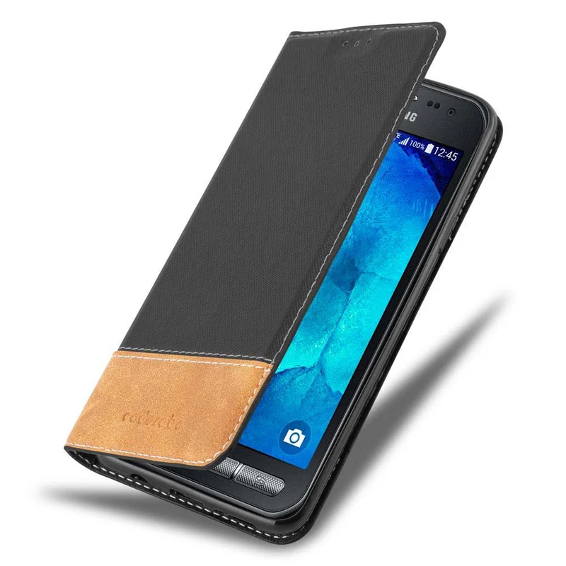 Cadorabo Hülle kompatibel mit Samsung Galaxy XCover 3 Schutzhülle mit Magnetverschluss, Standfunktion und Kartenfach