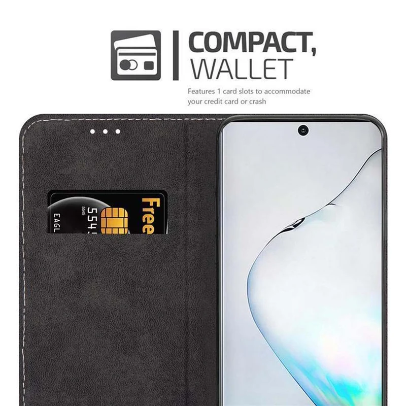 Cadorabo Hülle kompatibel mit Samsung Galaxy NOTE 10 Schutzhülle mit Magnetverschluss, Standfunktion und Kartenfach