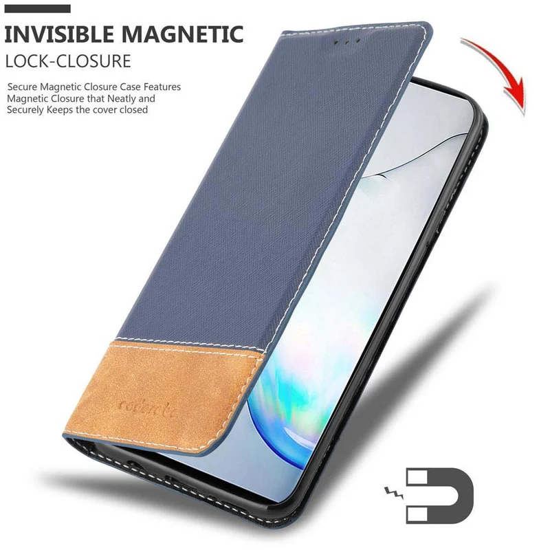 Cadorabo Hülle kompatibel mit Samsung Galaxy NOTE 10 Schutzhülle mit Magnetverschluss, Standfunktion und Kartenfach