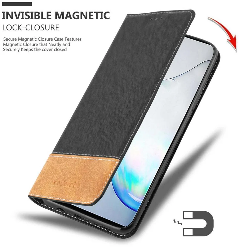 Cadorabo Hülle kompatibel mit Samsung Galaxy NOTE 10 Schutzhülle mit Magnetverschluss, Standfunktion und Kartenfach