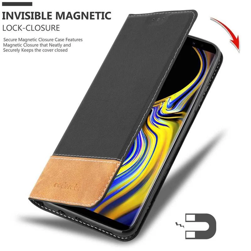 Cadorabo Hülle kompatibel mit Samsung Galaxy NOTE 9 Schutzhülle mit Magnetverschluss, Standfunktion und Kartenfach