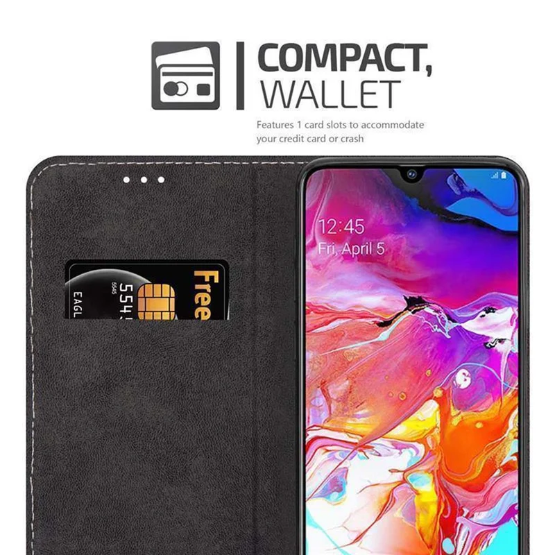 Cadorabo Hülle kompatibel mit Samsung Galaxy A70 / A70s Schutzhülle mit Magnetverschluss, Standfunktion und Kartenfach