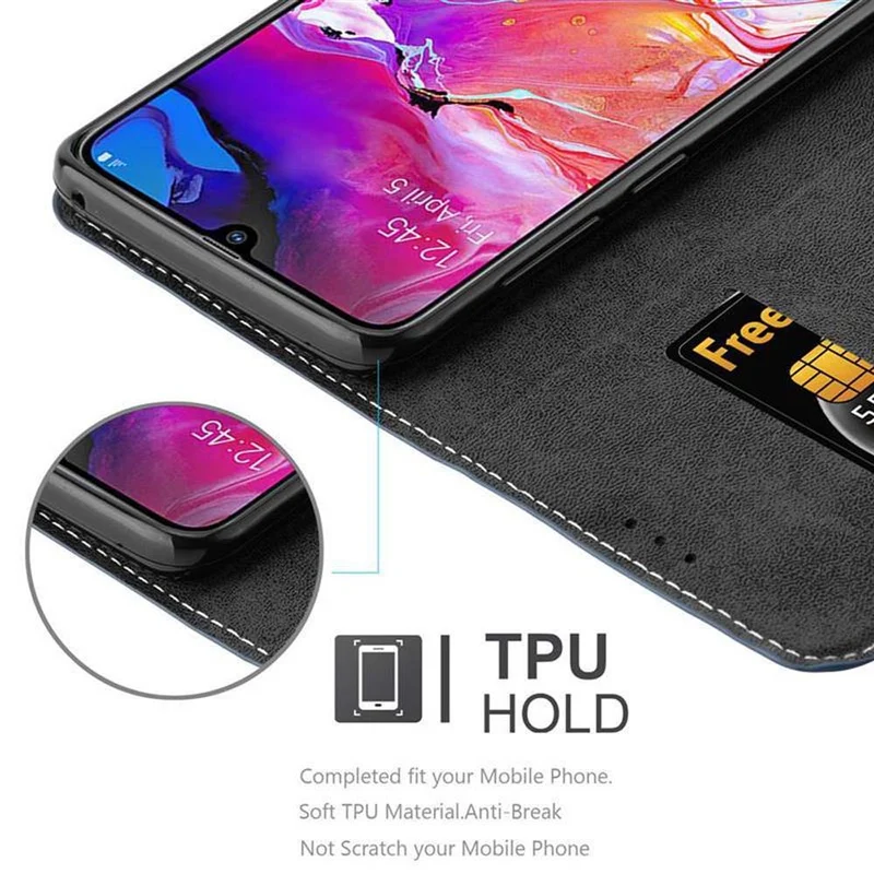Cadorabo Hülle kompatibel mit Samsung Galaxy A70 / A70s Schutzhülle mit Magnetverschluss, Standfunktion und Kartenfach