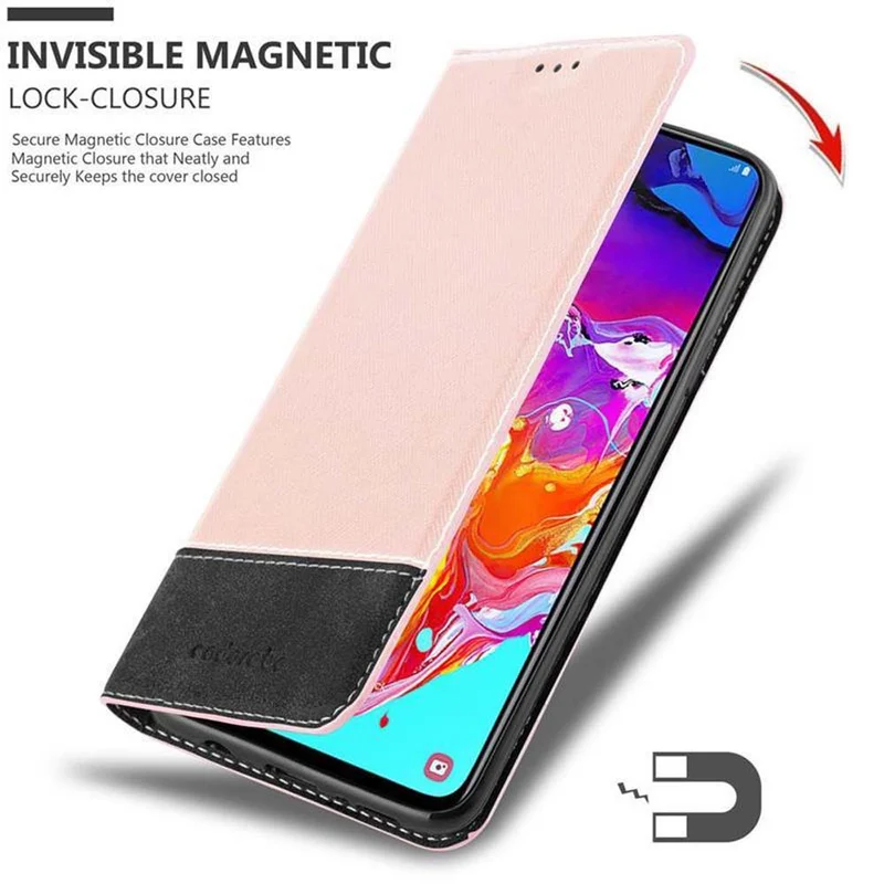 Cadorabo Hülle kompatibel mit Samsung Galaxy A70 / A70s Schutzhülle mit Magnetverschluss, Standfunktion und Kartenfach