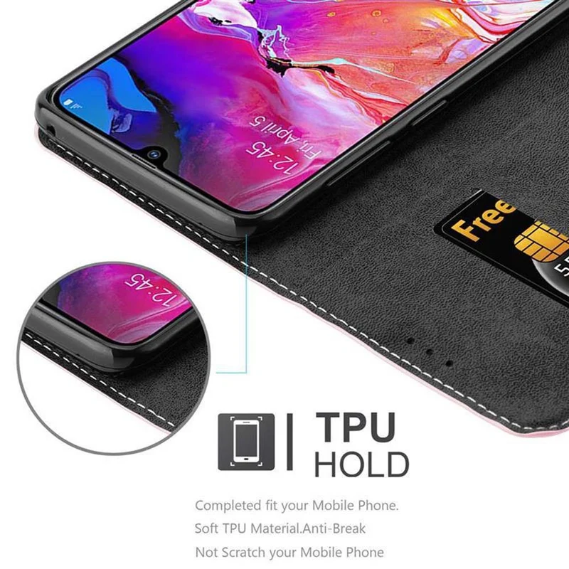 Cadorabo Hülle kompatibel mit Samsung Galaxy A70 / A70s Schutzhülle mit Magnetverschluss, Standfunktion und Kartenfach