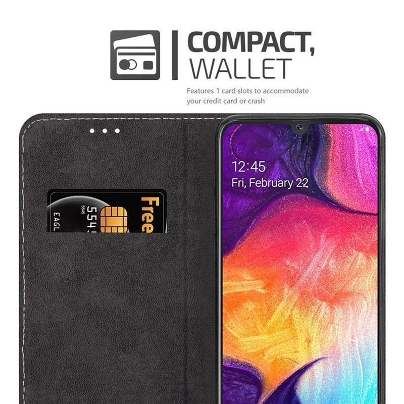 Cadorabo Hülle kompatibel mit Samsung Galaxy A50 4G / A50s / A30s Schutzhülle mit Magnetverschluss, Standfunktion und Kartenfach