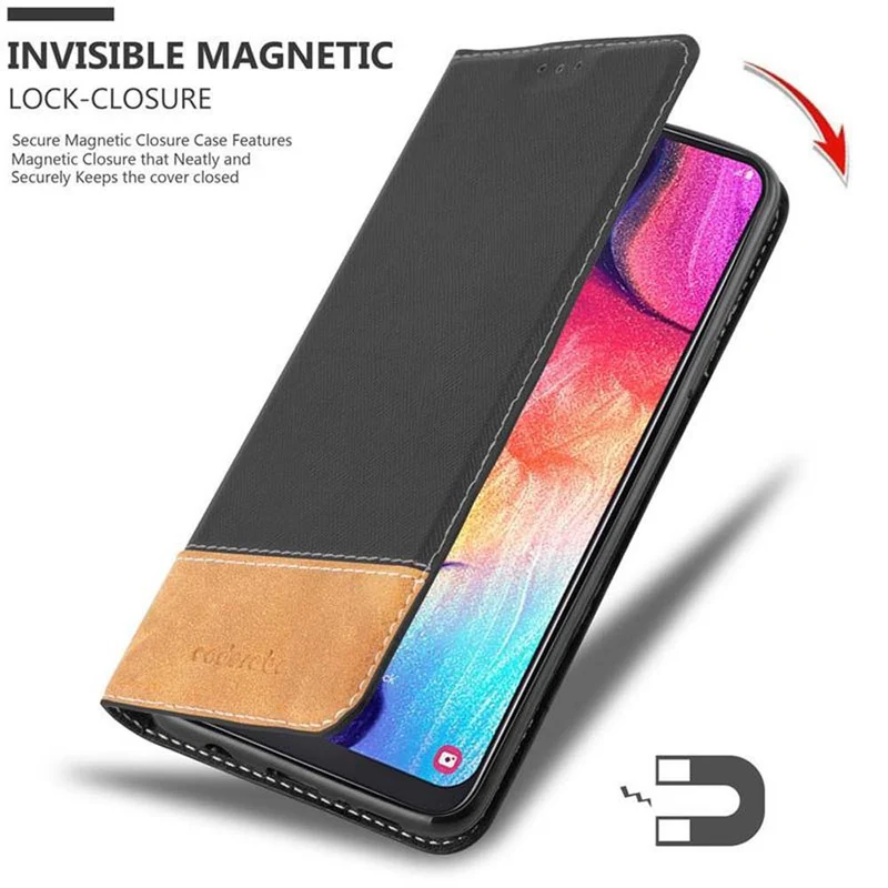 Cadorabo Hülle kompatibel mit Samsung Galaxy A50 4G / A50s / A30s Schutzhülle mit Magnetverschluss, Standfunktion und Kartenfach