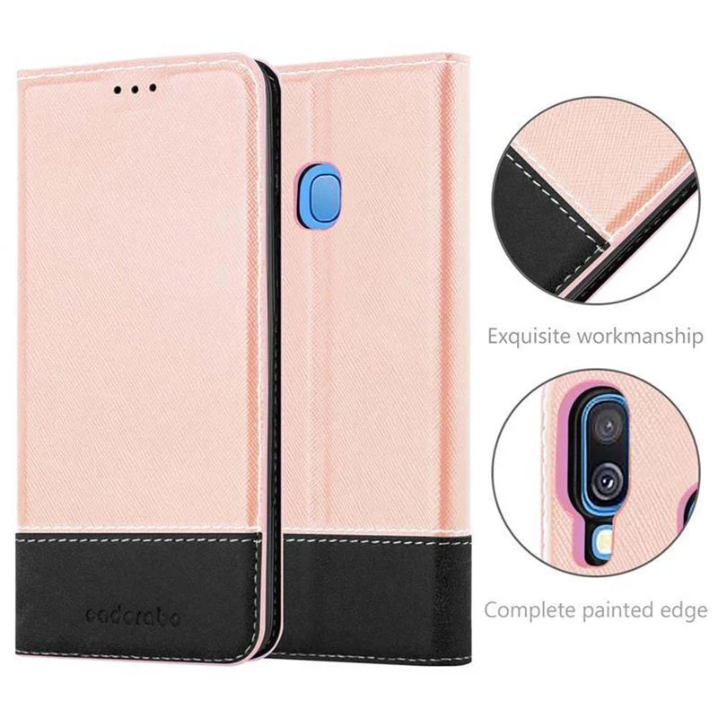 Cadorabo Hülle kompatibel mit Samsung Galaxy A40 Schutzhülle mit Magnetverschluss, Standfunktion und Kartenfach