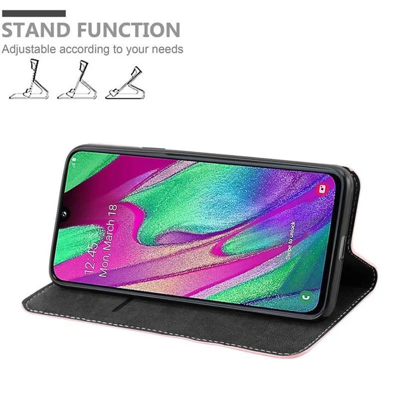 Cadorabo Hülle kompatibel mit Samsung Galaxy A40 Schutzhülle mit Magnetverschluss, Standfunktion und Kartenfach