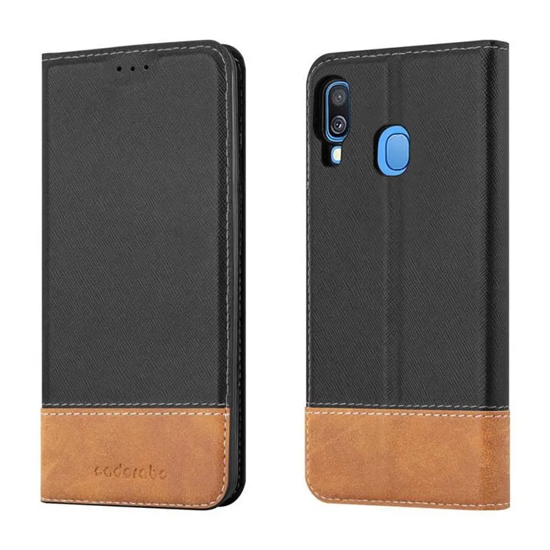 Cadorabo Hülle kompatibel mit Samsung Galaxy A40 Schutzhülle mit Magnetverschluss, Standfunktion und Kartenfach