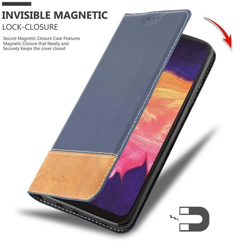 Cadorabo Hülle kompatibel mit Samsung Galaxy A10 / M10 Schutzhülle mit Magnetverschluss, Standfunktion und Kartenfach