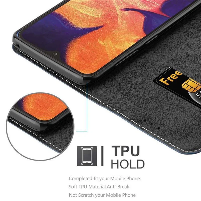 Cadorabo Hülle kompatibel mit Samsung Galaxy A10 / M10 Schutzhülle mit Magnetverschluss, Standfunktion und Kartenfach