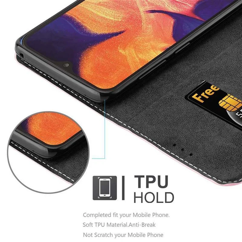 Cadorabo Hülle kompatibel mit Samsung Galaxy A10 / M10 Schutzhülle mit Magnetverschluss, Standfunktion und Kartenfach
